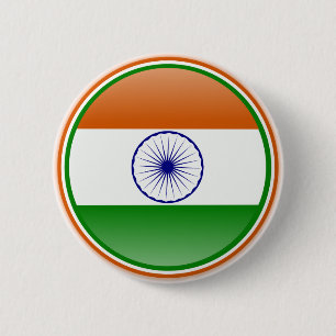Indische Flagge Button