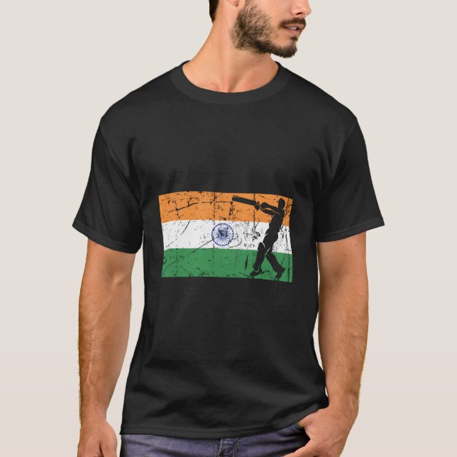 Indische Flagge - Cricket T-Shirt (Vorderseite)