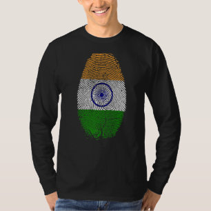 Indische Flagge Fingerabdruck in meiner DNA für In T-Shirt