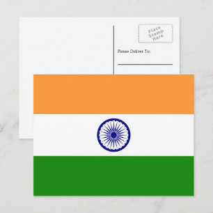 Indische Flagge, Flagge Indiens Postkarte
