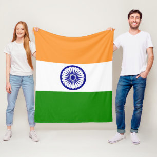 Indische Flagge Fleecedecke