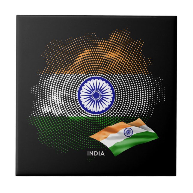 Indische Flagge Fliese (Vorderseite)