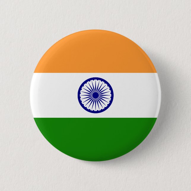 Indische Flagge - Hochwertiges Bild Button (Vorderseite)