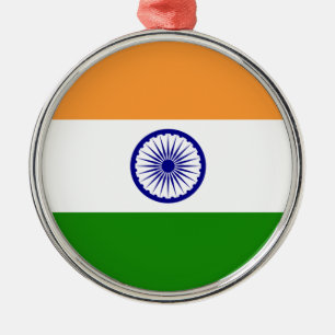 Indische Flagge - Hochwertiges Bild Ornament Aus Metall