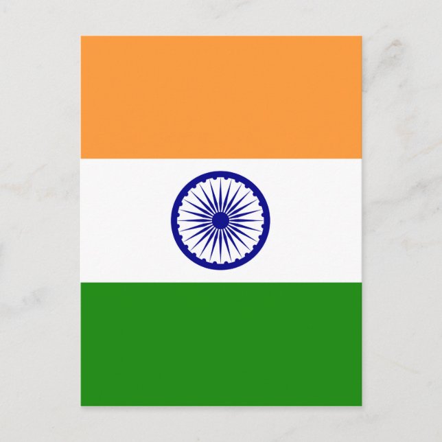 Indische Flagge - Hochwertiges Bild Postkarte (Vorderseite)