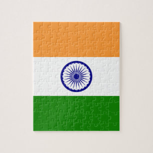 Indische Flagge - Hochwertiges Bild Puzzle