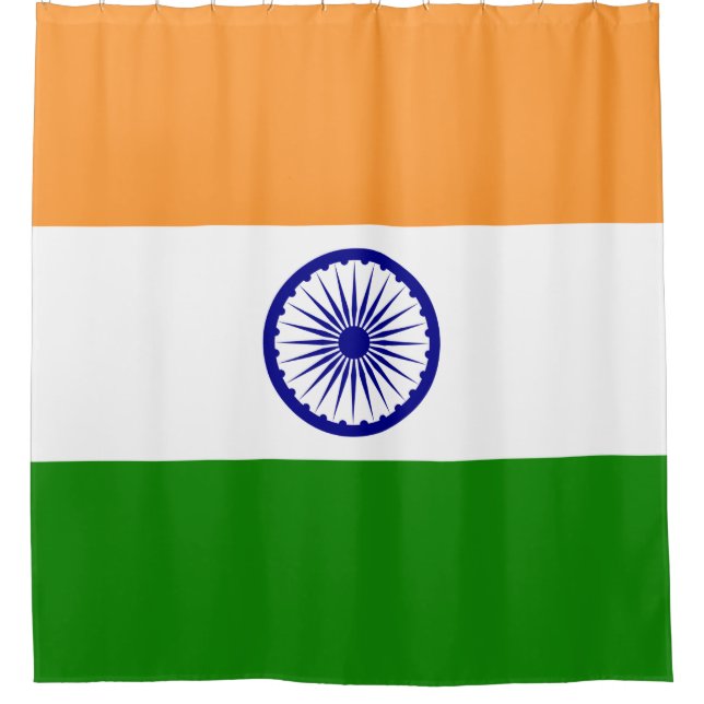 Indische Flagge (Indien) (Südasien) (Bharat) Duschvorhang (Vorderseite)