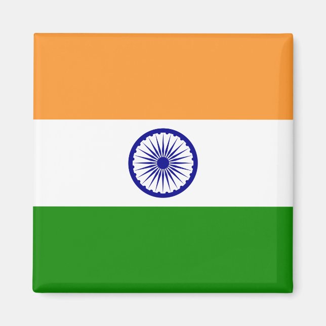 Indische Flagge (Indien) (Südasien) (Bharat) Magnet (Vorne)