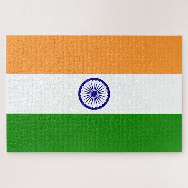 Indische Flagge (Indien) (Südasien) (Bharat) Puzzle (Horizontal)