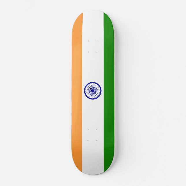 Indische Flagge (Indien) (Südasien) (Bharat) Skateboard (Vorderseite)