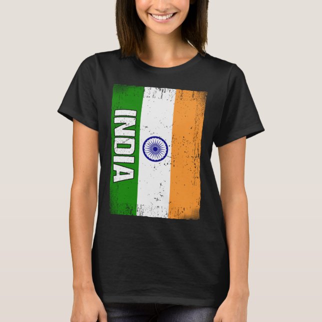 Indische Flagge Indien T-Shirt (Vorderseite)