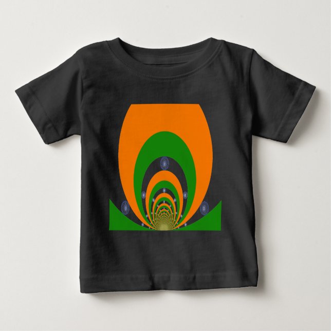Indische Flagge Kaleidoskop: Endlose Einheit & Pat Baby T-shirt (Vorderseite)