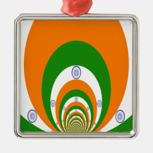 Indische Flagge Kaleidoskop: Endlose Einheit & Pat Ornament Aus Metall
