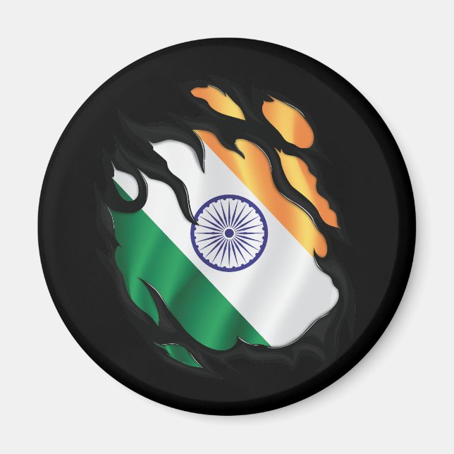 Indische Flagge Magnet (Vorne)