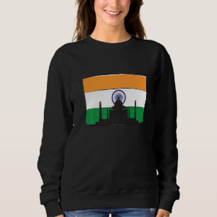 Indische Flagge mit Taj Mahal-Skyline aus Asien Sweatshirt