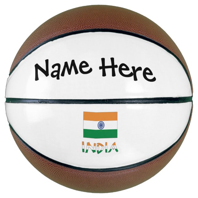 Indische Flagge personalisiert Basketball (Vorderseite)