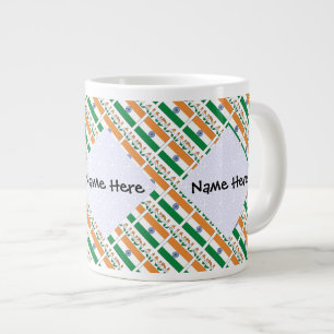 Indische Flagge - personalisiert Jumbo-Tasse