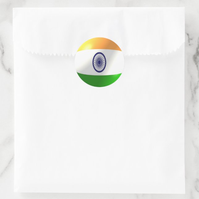 Indische Flagge Runder Aufkleber (Tasche)
