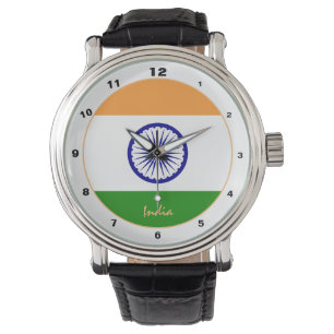 Indische Flagge und indische Mode / Design-Uhr Armbanduhr