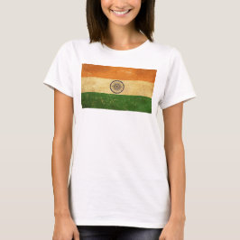 Indische Flagge Vintag Grunge Frauenweiß T-Shirt