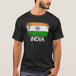 Indische Flagge Vintage Made In India Geschenk T-Shirt