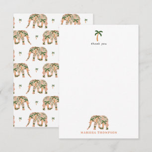 Indische Floral-Paisley-Ornamentelefant Dankeskarte