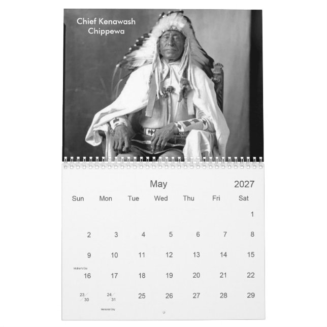 Indische Fotos, Amerikanische Ureinwohner Kalender (Mai 2027)
