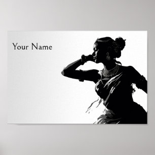 Indische Frau klassische Tanzbharatnatyam Poster