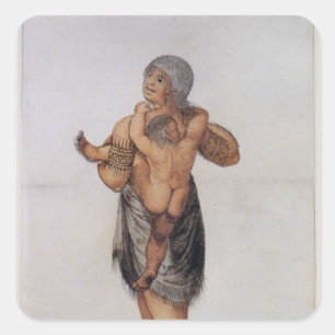 Indische Frau und Baby von Pomeiooc Quadratischer Aufkleber