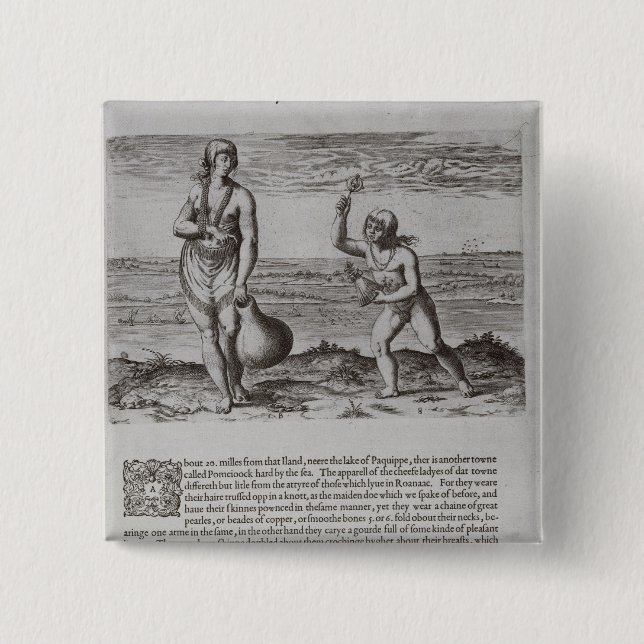 Indische Frau und junges Mädchen Button (Vorderseite)