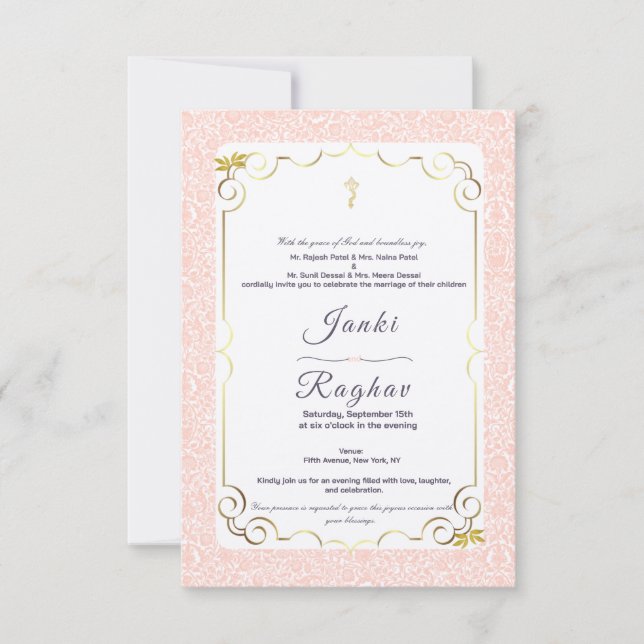 Indische Ganesha-Hochzeitseinladung Einladung (Vorderseite)