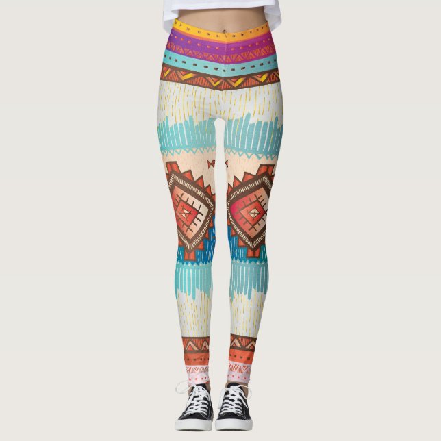 Indische Gewebemuster Leggings (Vorderseite)
