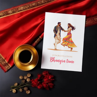 Indische Glückwunschkarte Bhangra Dancing Card Karte