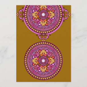 Indische Gold & Pink Disks zum Hochzeitsempfang Einladung