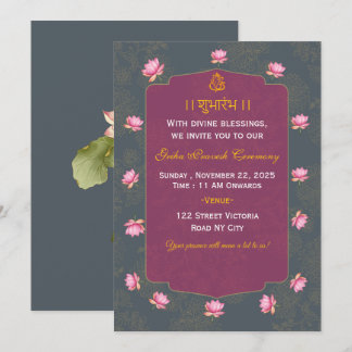 Indische Griha Pravesh Zeremonie Einladungskarte Einladung