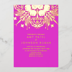 Indische Händlerverheiratung gepresst Folieneinladung