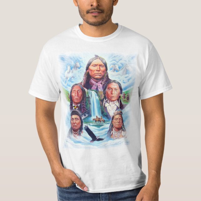Indische Häuptlinge Indianer Mens Weißer Wert T-Shirt (Vorderseite)