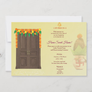 Indische Hauseinweihung Grihapravesh-Puja Einladung