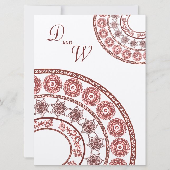 Indische Henna Mehendi Hochzeit Einladung (Vorderseite)
