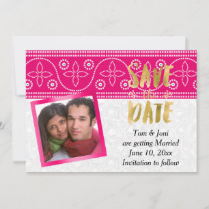Indische Hindu-Hochzeitsfoto Save the Date