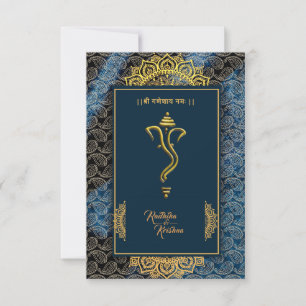Indische hinduistische Hochzeit Ganesha Einladung