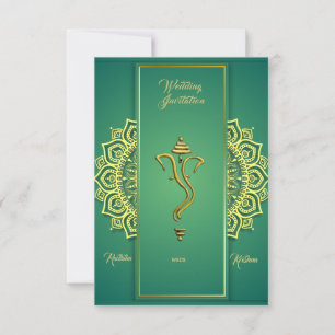 Indische hinduistische Hochzeit Ganesha Einladung