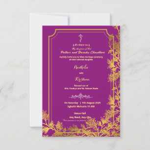 Indische hinduistische Hochzeit Ganesha-Einladung Einladung