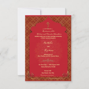 Indische hinduistische Hochzeitseinladung Einladung
