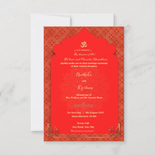 Indische hinduistische Hochzeitseinladung Einladung