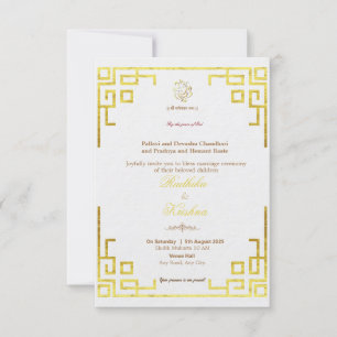 Indische hinduistische Hochzeitseinladung Einladung