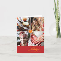Indische Hochzeit 4 Foto Dankeskarten
