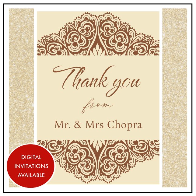 Indische Hochzeit danke Ihnen Karten mandala (Indian-thank-you-cards-traditional-1)