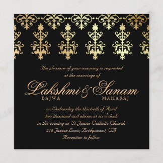 Indische Hochzeit Einladung Damask Gold Winter Sch