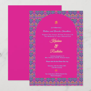 Indische Hochzeit ethnische Luxus Hindu-Einladung Einladung